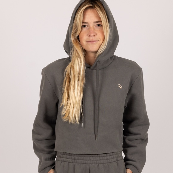 Rusty Charcoal Cropped Hoodie - Picture 2 of 5